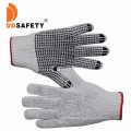 Black Cotton /Polyester Knit Knitted Garden Work Gloves with PVC Dots, Gripper DOT Gloves